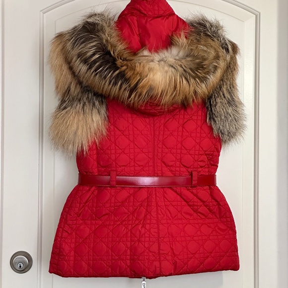 Christian Dior Quilted Renard Trimmed Gilet Womens SZ FR 40 - Picture 5 of 16